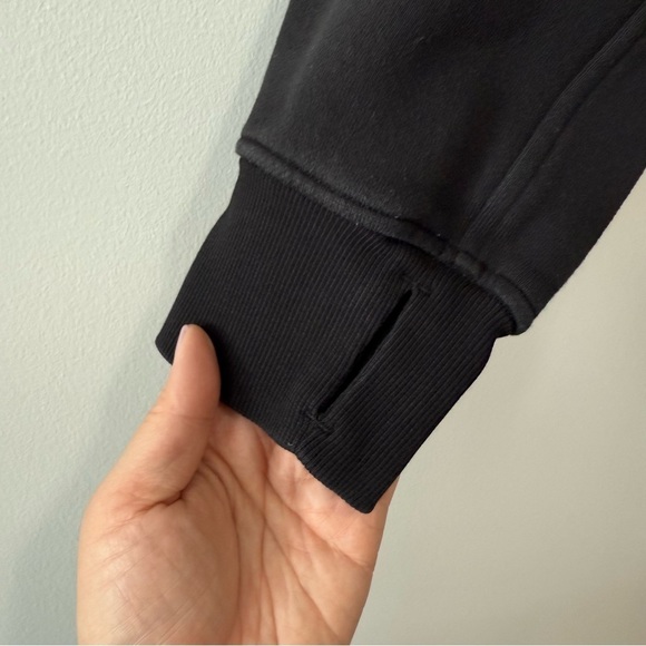 Lululemon Scuba Oversized Half-Zip Hoodie Black Cotton Fleece Sz M/L - Picture 8 of 15